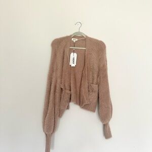 L'AGENCE Blush Fuzzy Knit Cardigan